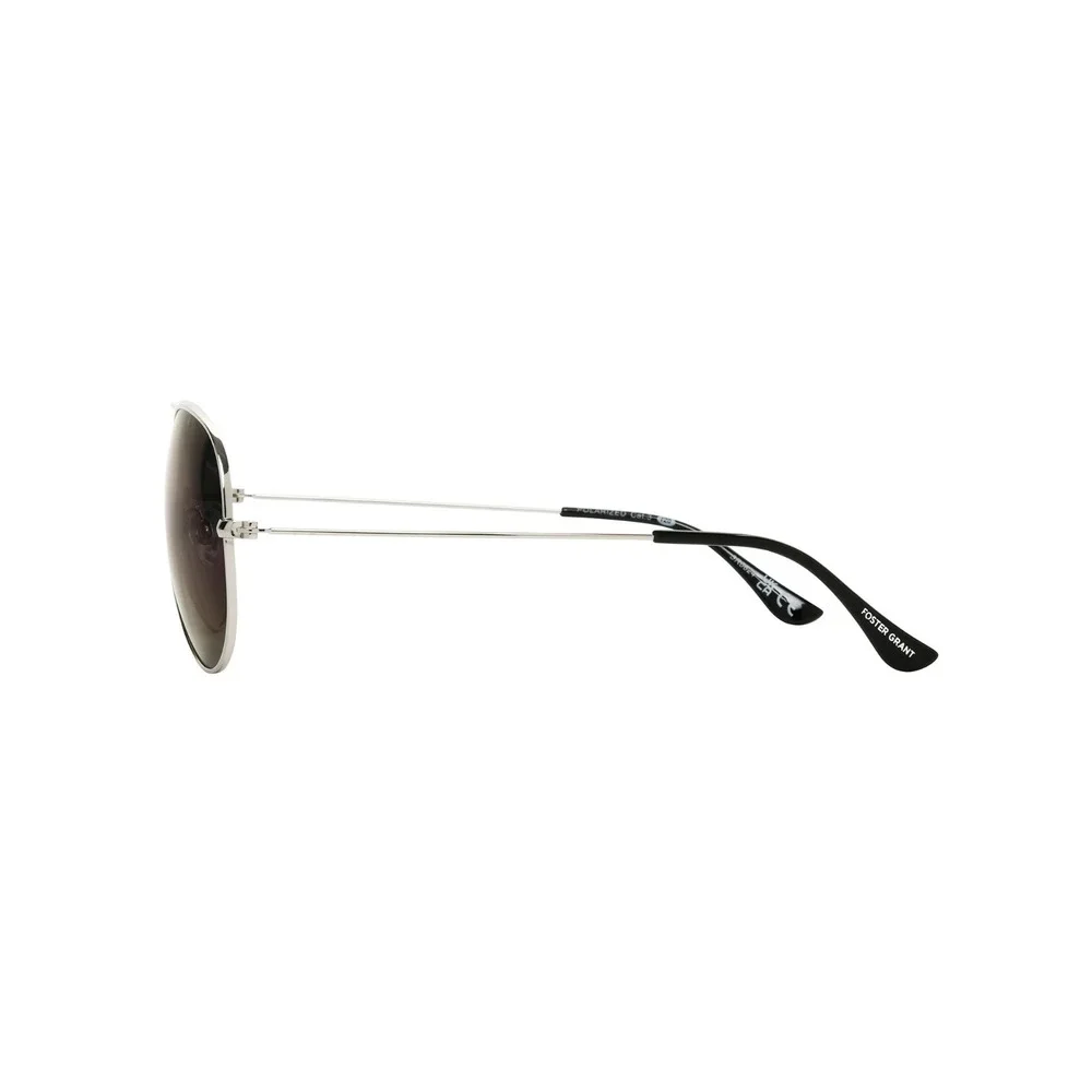 Foster Grant Aviator Polarized Silver‎ Sunglasses UVA-UVB FF09 Unisex Mens